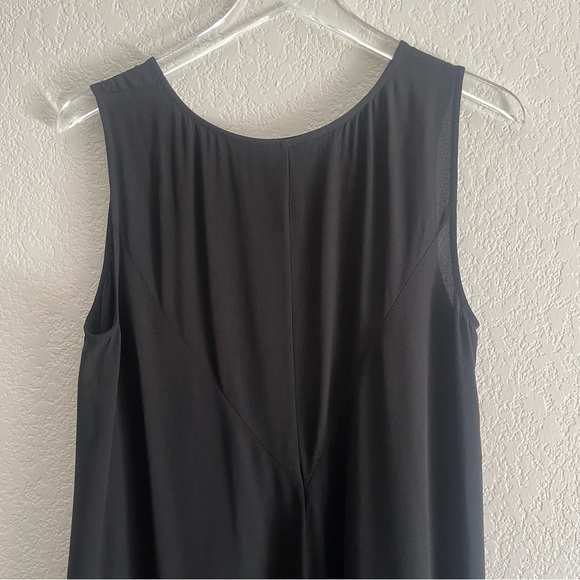 EILEEN FISHER 100% Silk Black Sleeveless High Low Tunic Style Dress Size Medium - Picture 7 of 9